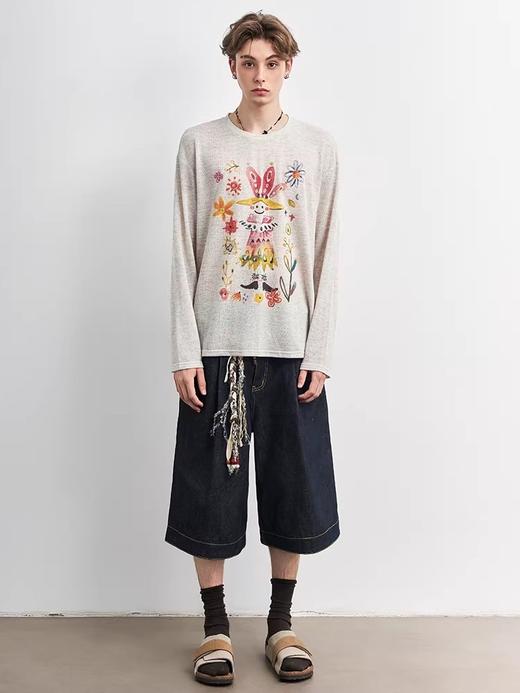 刘宇宁 陈奕恒同款花园涂鸦彩绘长袖罩衫 商品图7