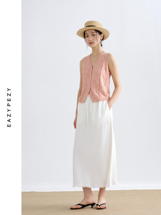 托斯卡纳的艳阳·棉麻丝杂色针织马甲 商品图3