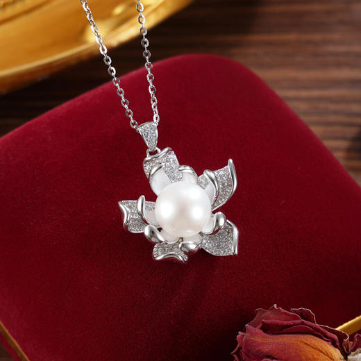 子佩集【花开奇缘】银S925珍珠惜王妃套链项链【YP0163】双色五瓣花2602 商品图1