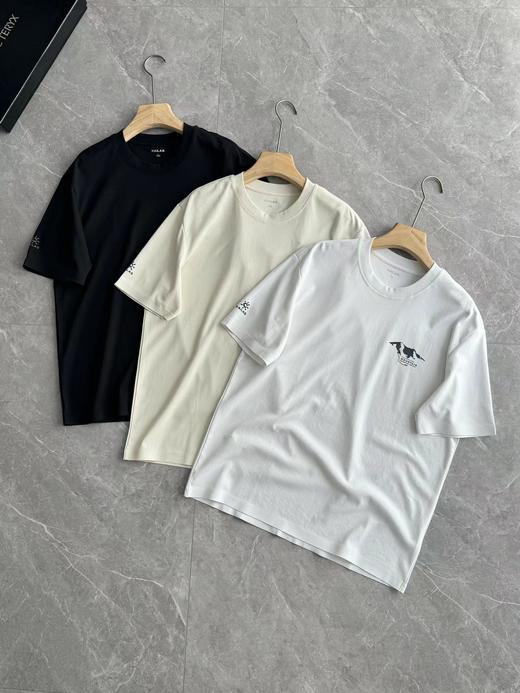 F0331108夏季新款时尚百搭亲肤压胶液氨无痕圆领短袖T恤 商品图0