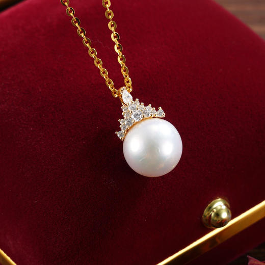 子佩集【皇冠史诗】银S925珍珠惜王妃吊坠【P2863】双色三角吊坠可打开(不含链)2602 商品图1