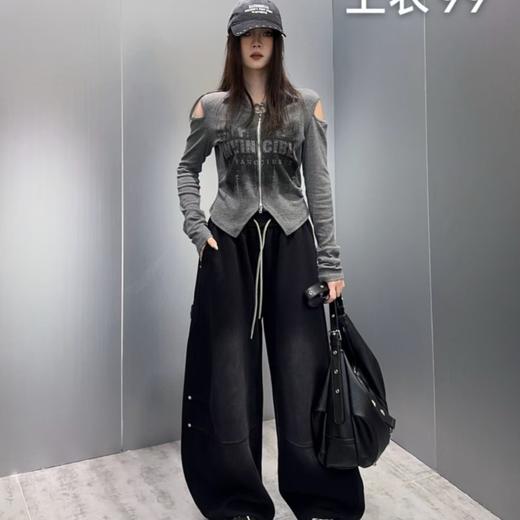 NC翻领拉链露肩小衫51220（灰）春季961010460321 商品图0