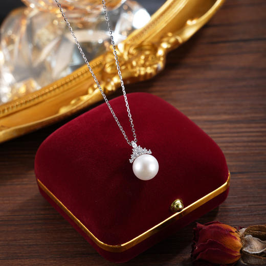 子佩集【皇冠史诗】银S925珍珠惜王妃吊坠【P2863】双色三角吊坠可打开(不含链)2602 商品图2