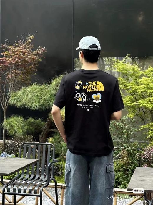 F0331140户外露营趣味图案印花圆领休闲宽松短袖T恤 商品图6
