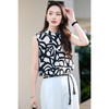 米思阳2026夏季新款轻奢高级感黑白印花背心女夏季无袖衬衫小衫百搭上衣女1043 商品缩略图2