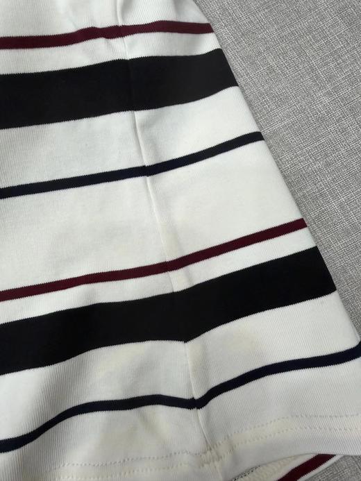 F033170春夏新款时尚百搭全棉高克重面料条对条设计短袖T恤 商品图13