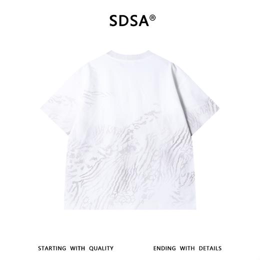SDSA男装2026新款高贵轻奢渐变虎纹暗纹提花宽松短袖T恤百搭时尚 商品图4