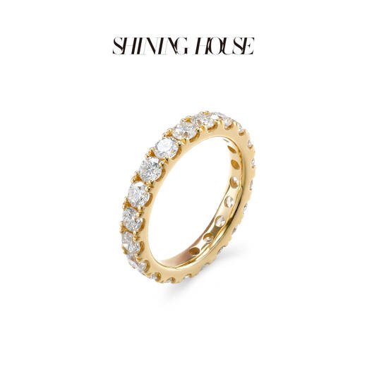 ShiningHouse[培育] 18k金钻石戒指 排钻戒指克拉钻人工真钻人造钻石K金戒指设计感简约钻石戒指悦己送礼臻选【此商品不支持7天无理由退货退款】预计3日发货 商品图2