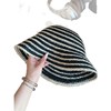 韩系复古条纹渔夫帽！2026女夏季透气显脸小遮阳防晒出游海边沙滩草帽子！ 商品缩略图4