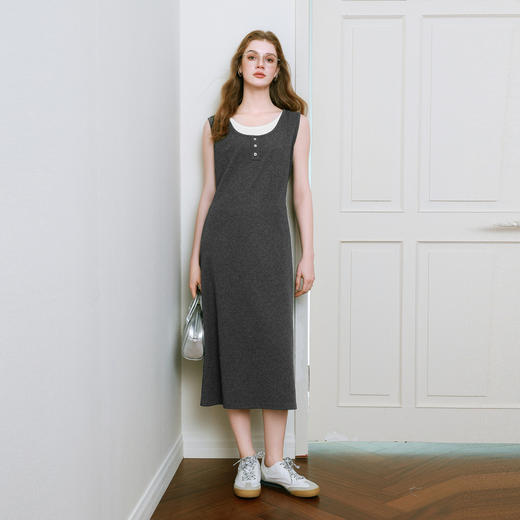 【商场同款】诗凡黎假两件拼接背心裙2025夏针织连衣裙3G4290541 商品图1