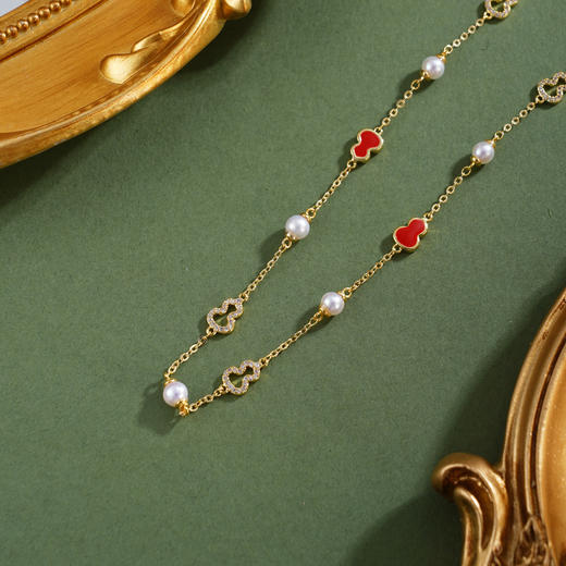 子佩集【福禄鸿运】珍珠惜王妃项链【XXXL018】镀金葫芦2602 商品图1