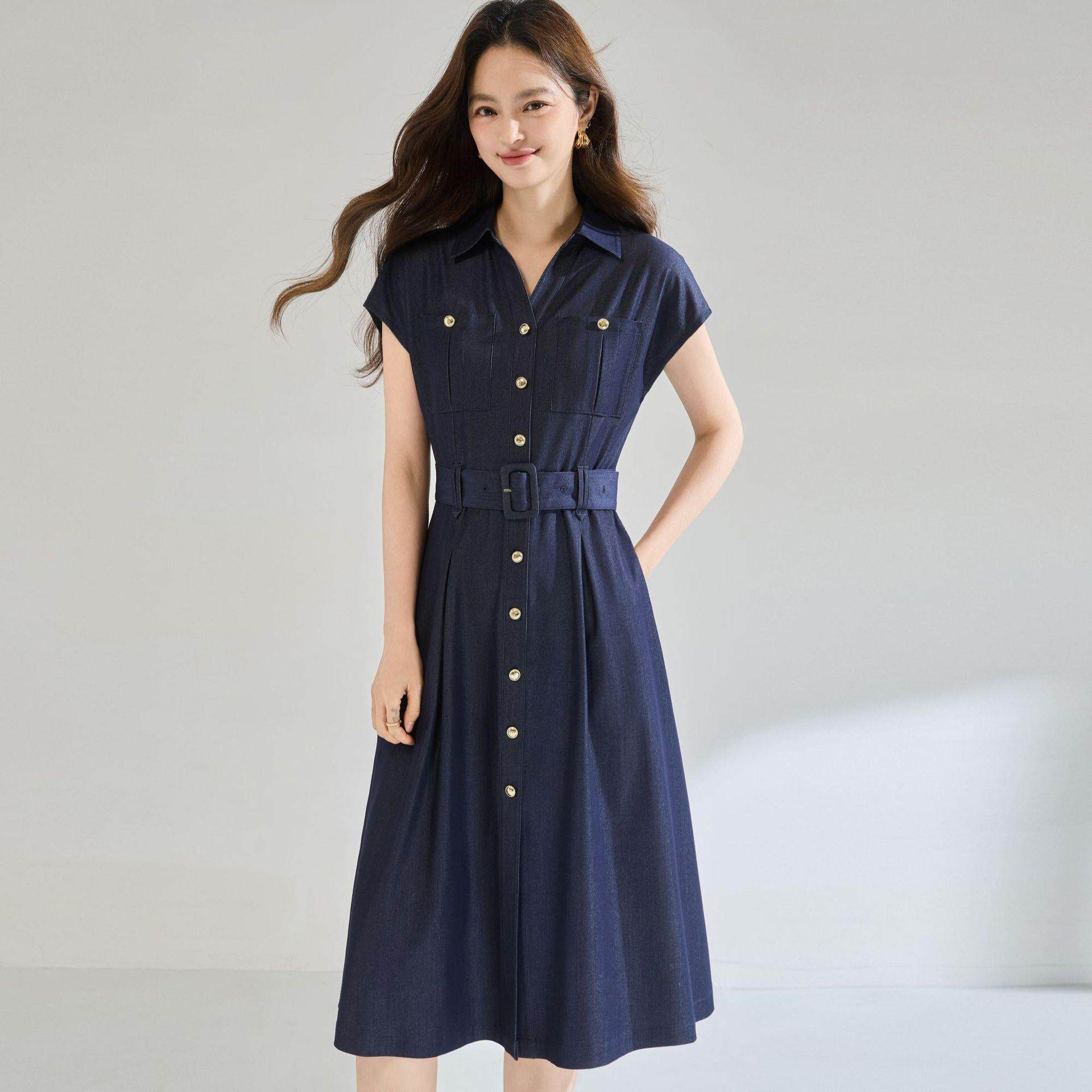 「高货sh」全新升级【铂金会员293/天猫399/差价106】(04209)洛诗琳新款时髦收腰连衣裙2026新款高级感通勤仿牛仔裙