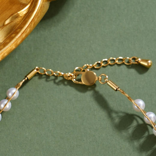 子佩集【韶华履迹】珍珠惜王妃手链【XXSL020】法式编织镀金2602 商品图2