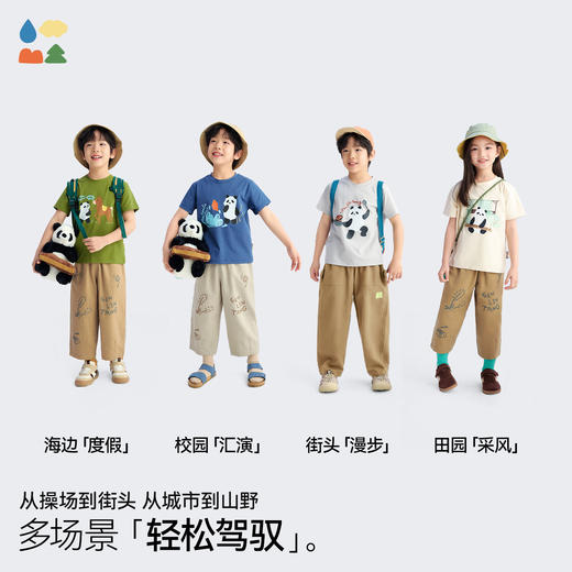 【原创插画短袖】森林棠26夏款棉柔亲肤中小童熊猫主题印花T恤40162488 商品图2