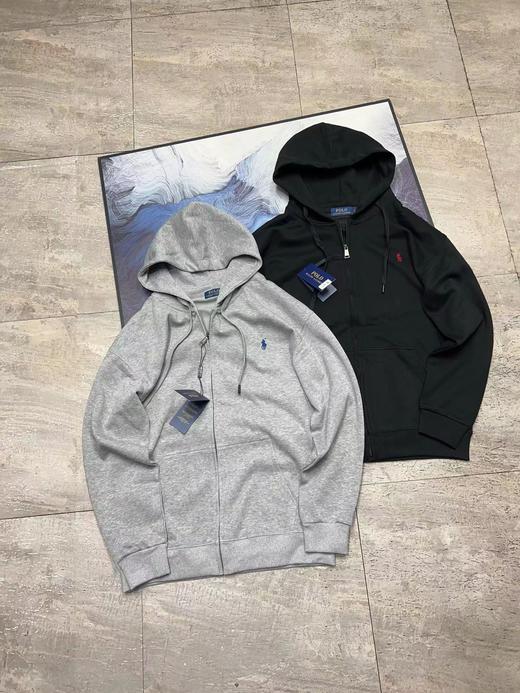 F033144春季新款连帽运动衫简约宽松休闲刺绣拉链开衫外套连帽长袖卫衣 商品图1