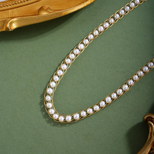 子佩集【韶华履迹】珍珠惜王妃项链【XXXL016】法式编织镀金2602 商品图2