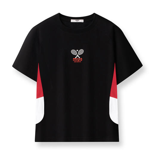 【MQD】童装男大童夏季新品儿童运动上衣休闲撞色设计圆领短袖T恤 商品图4