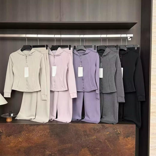 雀说 显瘦收腰云感多巴胺瑜伽服运动女士连帽套装ZL26-876 商品图1