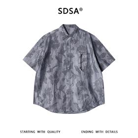 SDSA男装2026新款高贵轻奢时尚简约撞色磨毛短袖衬衫百搭时尚上衣