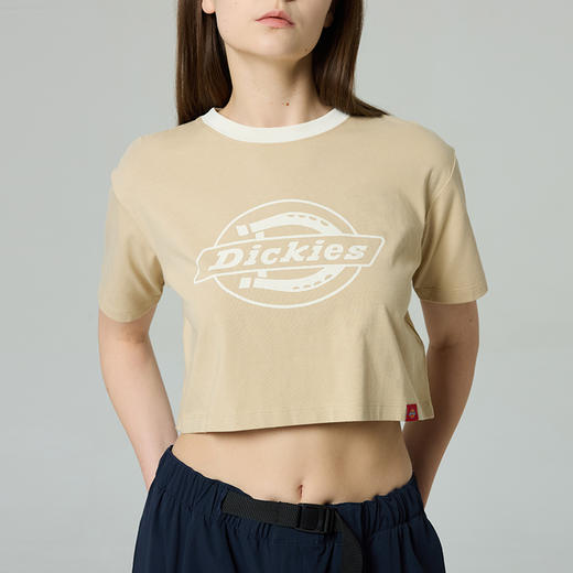 Dickies弹力修身短款T恤 前胸LOGO印花女式短袖 DK0A88E6 商品图4