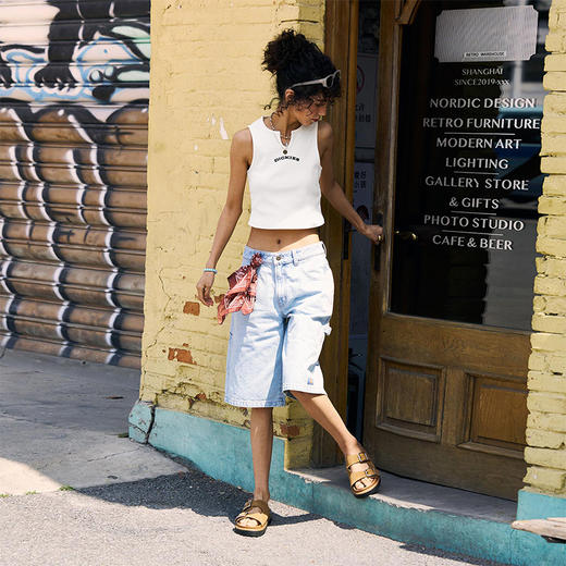 Dickies2025夏新款女式无弹牛仔面料伐木短裤 宽松工装版型 DK0A87TK 商品图0