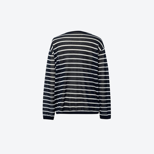 【商场同款】诗凡黎天丝条纹套头针织25夏新款长袖上衣3G5131951 商品图1