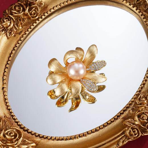 子佩集【夏华佳期】珍珠惜王妃胸针【XXXZ270】镀金菊花2602 商品图0
