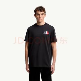蒙口三色重叠刺绣纯棉260克圆领T恤
