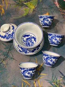 青花岁寒三友松竹梅茶具套组