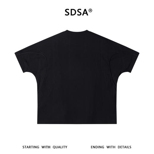 SDSA男装2026新款高贵轻奢明线分割渐变钉珠宽松蝙蝠袖T恤百搭 商品图4