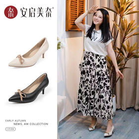 浅口小高跟鞋 | ARCHCONTACT安启美奈 蝴蝶结单鞋52804