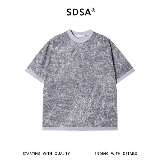 SDSA男装2026新款高贵轻奢潮牌扎染撞色圆领短袖T恤百搭宽松上衣 商品图0