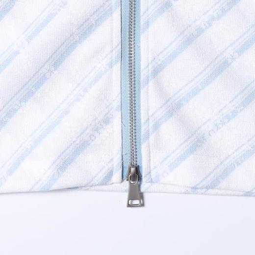 SDSA男装2026新款高贵轻奢简约撞色斜条纹肌理拉链短袖T恤百搭 商品图3