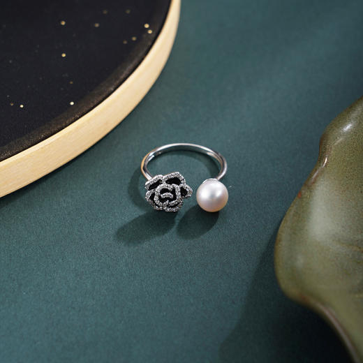 子佩集【暗夜玫瑰】银S925珍珠惜王妃戒指【R2063】双色黑玫瑰2602 商品图3