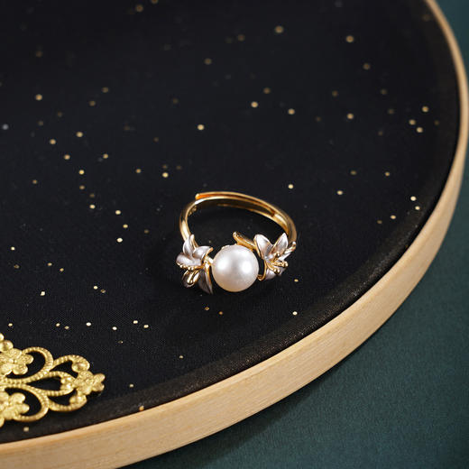 子佩集【浓情花语】银S925珍珠惜王妃戒指【R1808】双色百合花2602 商品图3