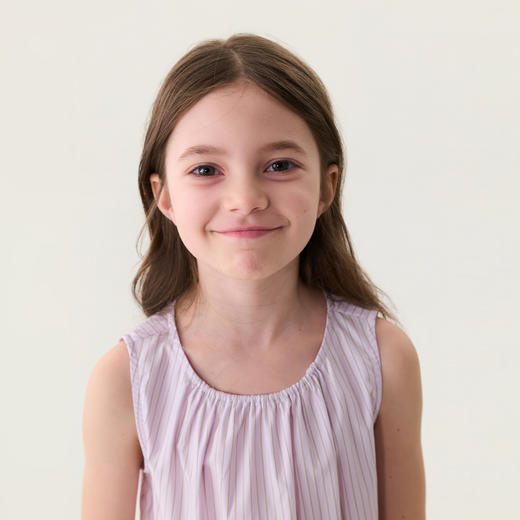 马克珍妮清新条纹女童纯棉无袖连衣裙2026年夏装新款560291 商品图2