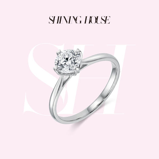 ShiningHouse[培育] 18k金钻石戒指 圆钻形1克拉钻人工真钻人造钻石K金戒指设计感简约钻石戒指悦己送礼臻选【此商品不支持7天无理由退货退款】预计3日发货 商品图0