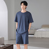 夏季男士睡衣莫代尔短袖短裤两件套装纯色休闲舒适宽松青年家居服   JL-HYM4840 商品缩略图3