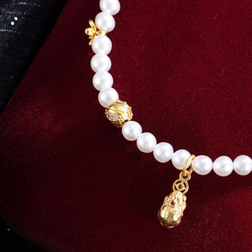子佩集【平安福乐】银S925珍珠惜王妃手链【QJSL007】镀金平安喜乐2602 商品图3