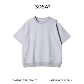 SDSA男装2026新款高贵轻奢时尚简约领口勾破设计圆领短袖T恤百搭
