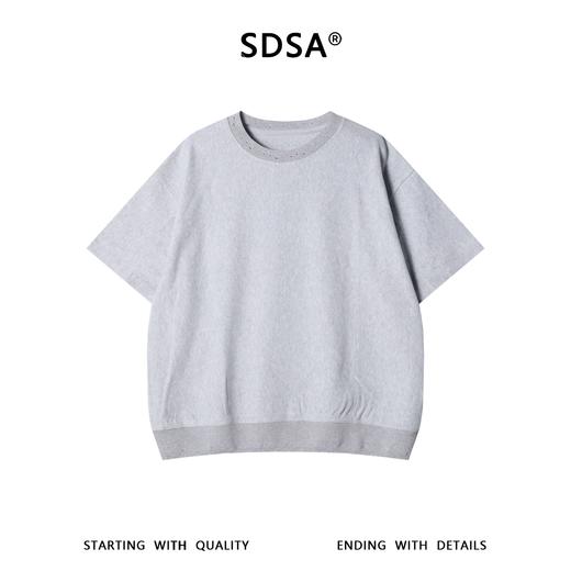 SDSA男装2026新款高贵轻奢时尚简约领口勾破设计圆领短袖T恤百搭 商品图0