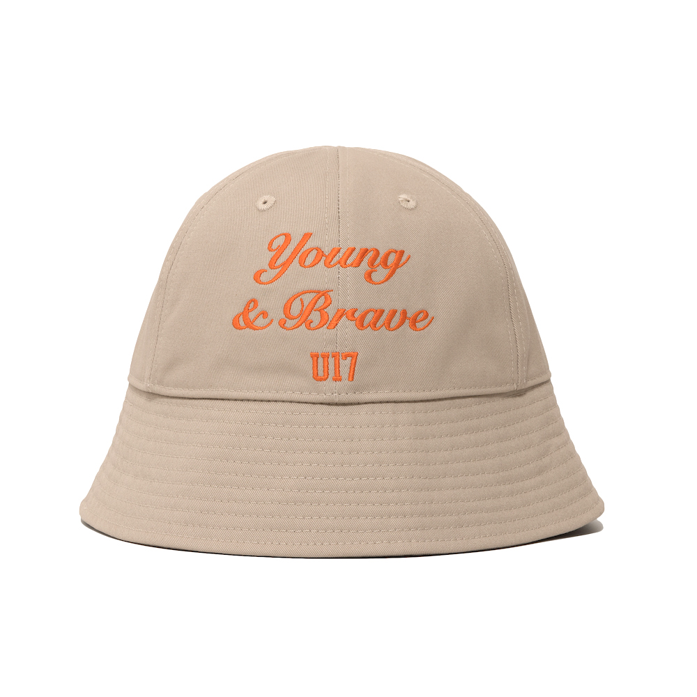 U17 Slogan 绣花渔夫帽 卡其色