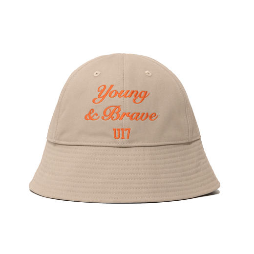 U17 Slogan 绣花渔夫帽 卡其色 商品图0