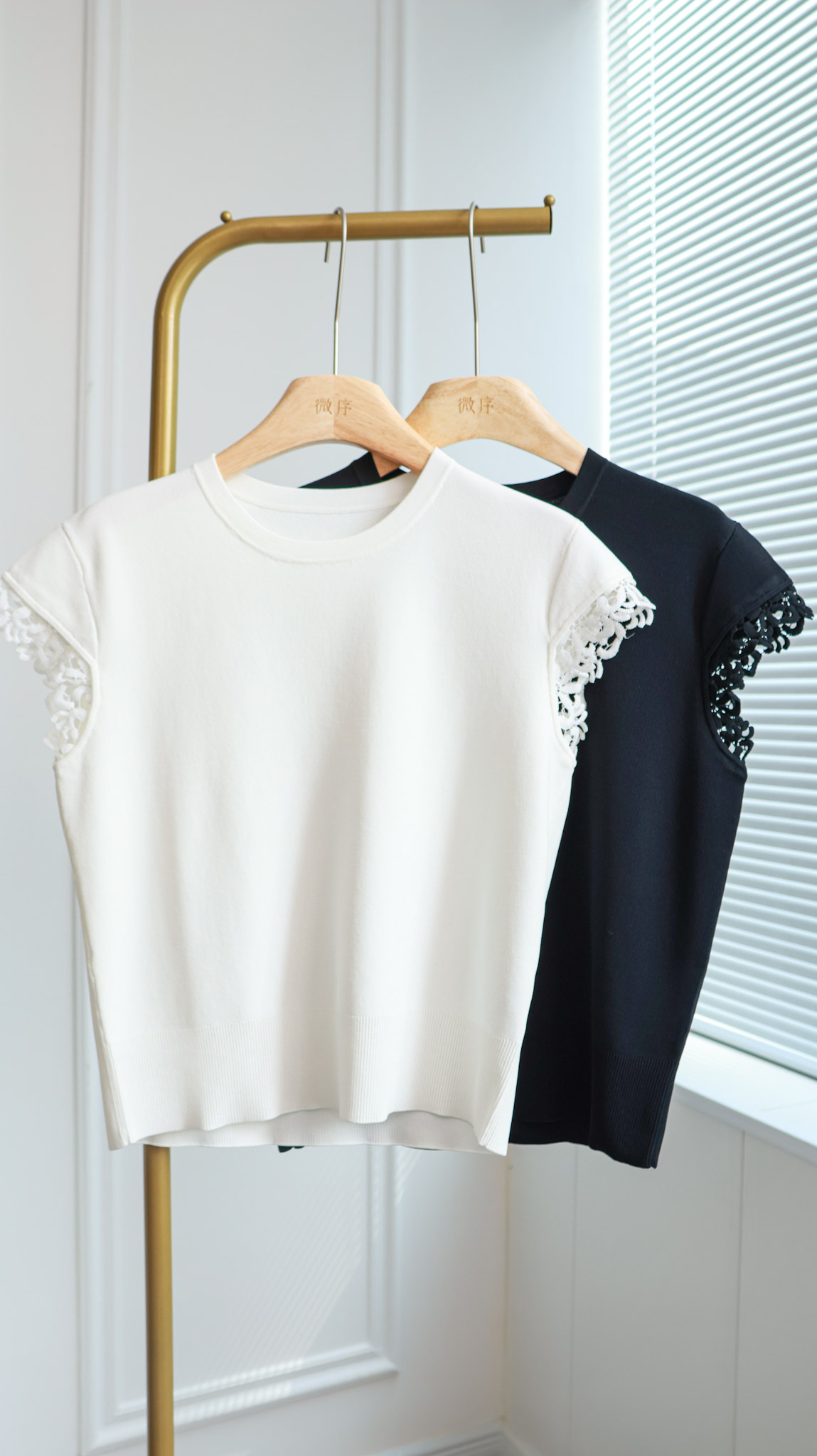 暮色蕾网|美貌小心机花边T恤