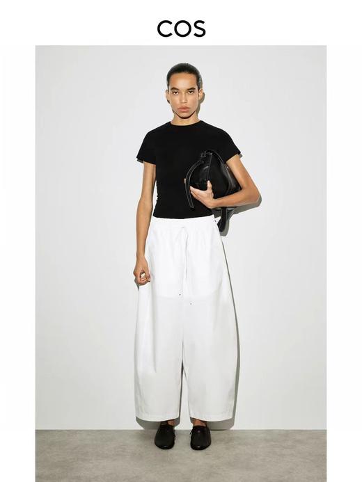 F033166春季新款新品桶形抽绳松紧腰气球裤休闲弯刀九分裤 商品图6