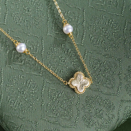 子佩集【四叶星芒】珍珠惜王妃项链【XXXL020】镀金四叶草2602 商品图2