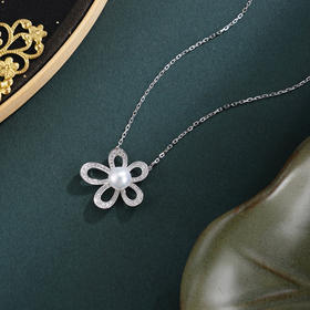 子佩集【‌花期正好】银S925珍珠惜王妃套链项链【L9859】双色五瓣花2602