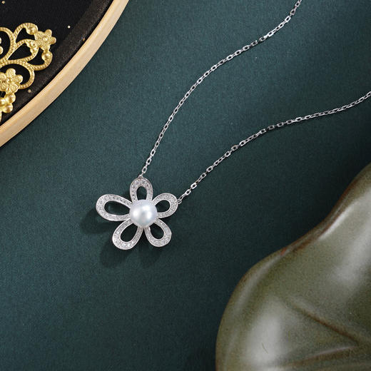 子佩集【‌花期正好】银S925珍珠惜王妃套链项链【L9859】双色五瓣花2602 商品图0