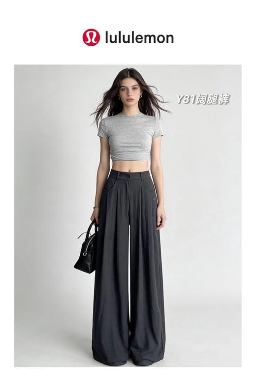 F033121春夏新款速干面料柔软亲肤好看又舒适女士褶皱西装阔腿裤 商品图8