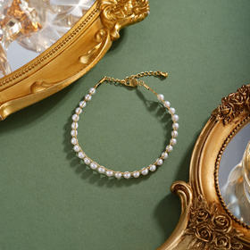 子佩集【韶华履迹】珍珠惜王妃手链【XXSL020】法式编织镀金2602